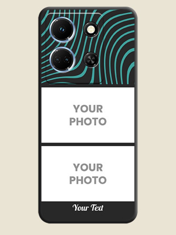 Custom Wave Pattern with 2 Image Holder on Space Black Personalized Soft Matte Phone Covers - Infinix Note 30 5G - alternate view