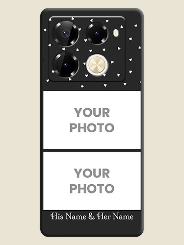 Custom Miniature Love Symbols with Name On Space Black Custom Soft Matte Mobile Back Cover - Infinix Note 40 Pro 5G - alternate view