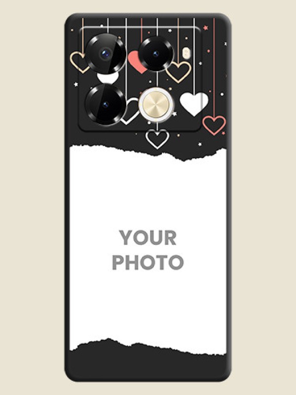 Custom Love Hangings with Splash Wave Picture On Space Black Custom Soft Matte Mobile Back Cover - Infinix Note 40 Pro 5G - alternate view
