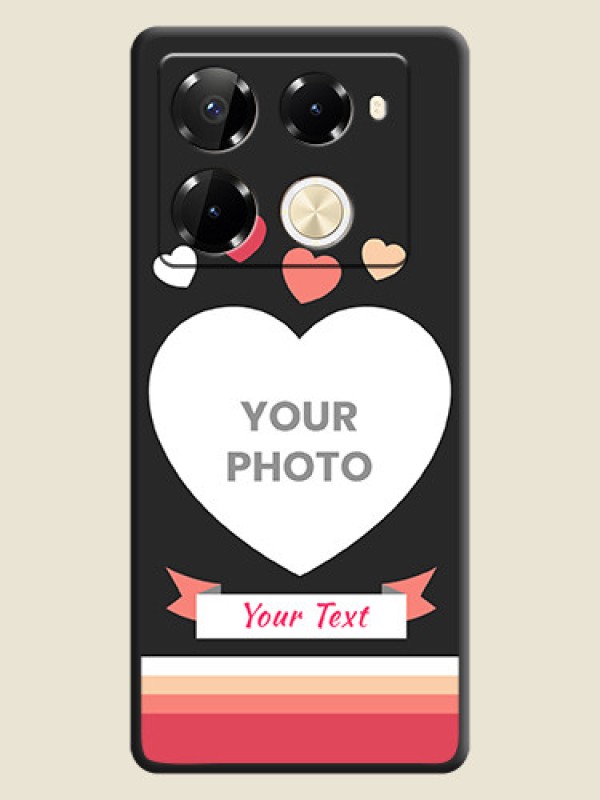 Custom Love Shaped Photo with Colorful Stripes On Space Black Custom Soft Matte Mobile Back Cover - Infinix Note 40 Pro 5G - alternate view