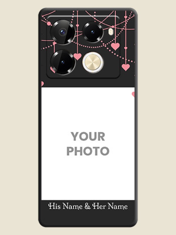 Custom Pink Love Hangings with Text On Space Black Custom Soft Matte Mobile Back Cover - Infinix Note 40 Pro 5G - alternate view