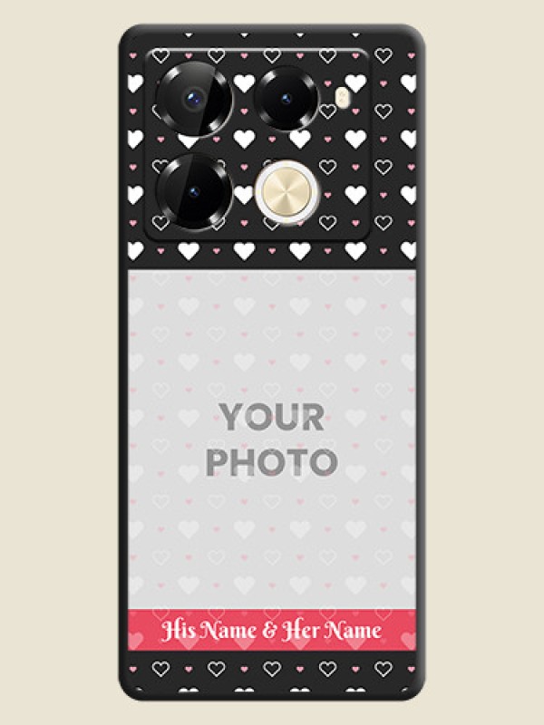 Custom White Color Love Symbols with Text Design on Photo On Space Black Custom Soft Matte Mobile Back Cover - Infinix Note 40 Pro 5G - alternate view