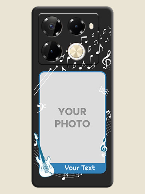 Custom Musical Theme Design with Text on Photo On Space Black Custom Soft Matte Mobile Back Cover - Infinix Note 40 Pro 5G - alternate view