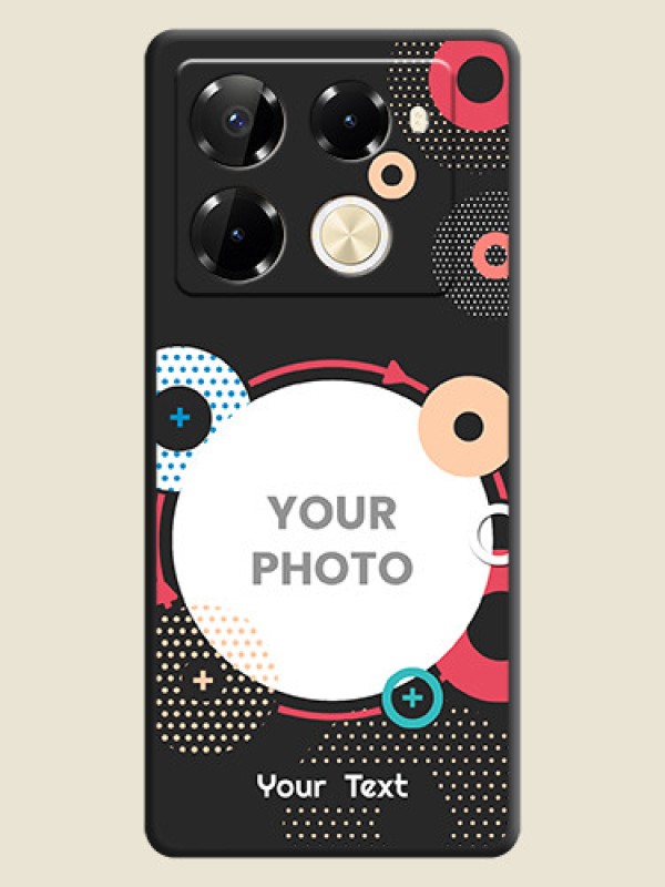 Custom Multicoloured Round Image On Space Black Custom Soft Matte Mobile Back Cover - Infinix Note 40 Pro 5G - alternate view