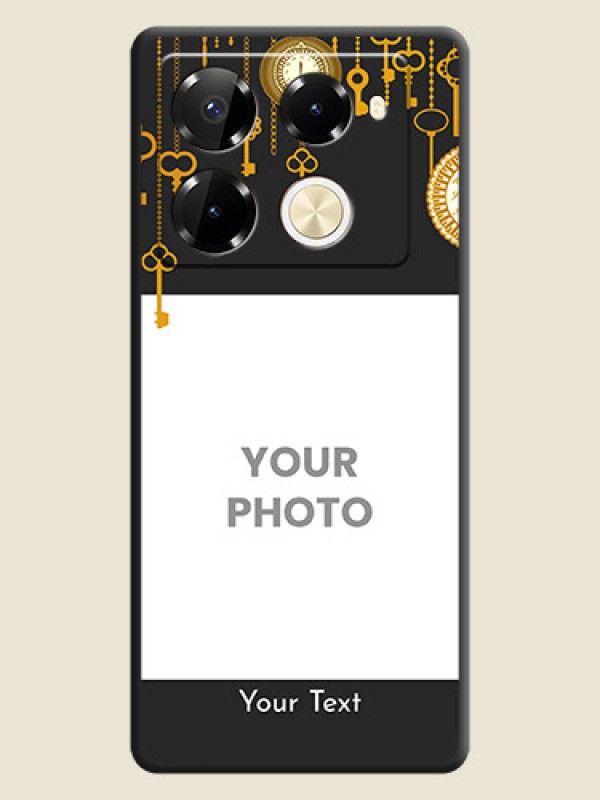 Custom Decorative Design with Text On Space Black Custom Soft Matte Mobile Back Cover - Infinix Note 40 Pro 5G - alternate view