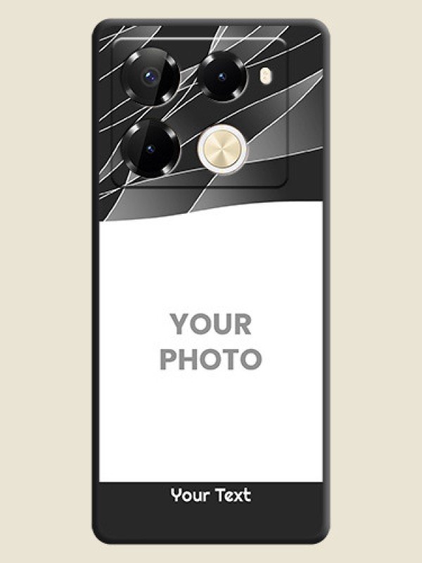 Custom Mixed Wave Lines on Photo On Space Black Custom Soft Matte Mobile Back Cover - Infinix Note 40 Pro 5G - alternate view