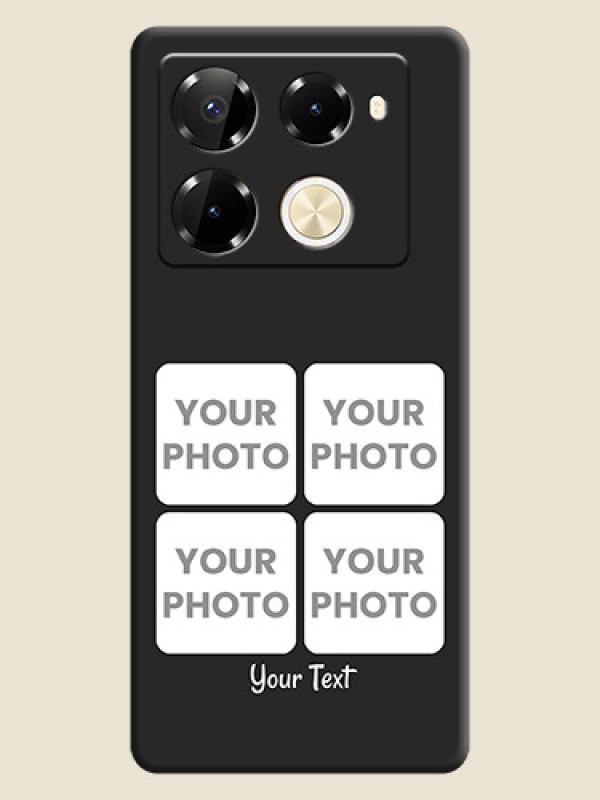 Custom Floral Art with 6 Image Holder on Photo On Space Black Custom Soft Matte Mobile Back Cover - Infinix Note 40 Pro 5G - alternate view