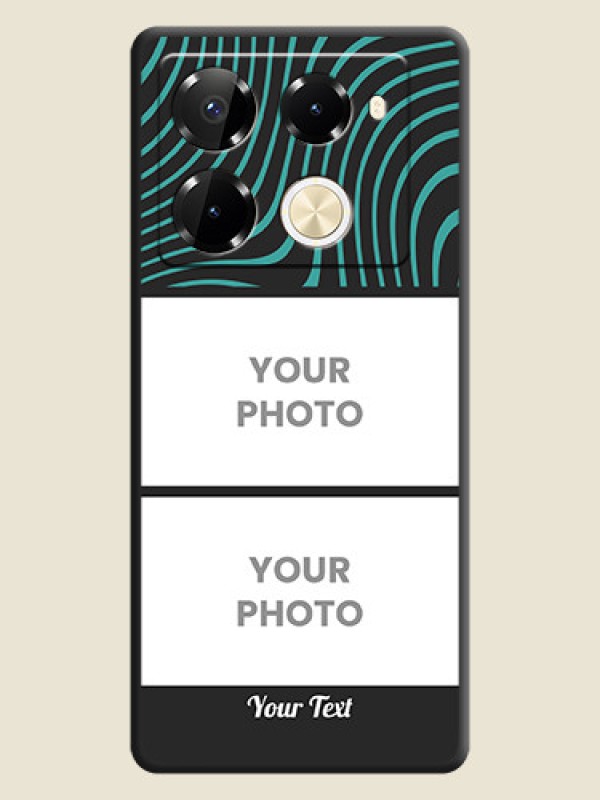 Custom Wave Pattern with 2 Image Holder On Space Black Custom Soft Matte Mobile Back Cover - Infinix Note 40 Pro 5G - alternate view