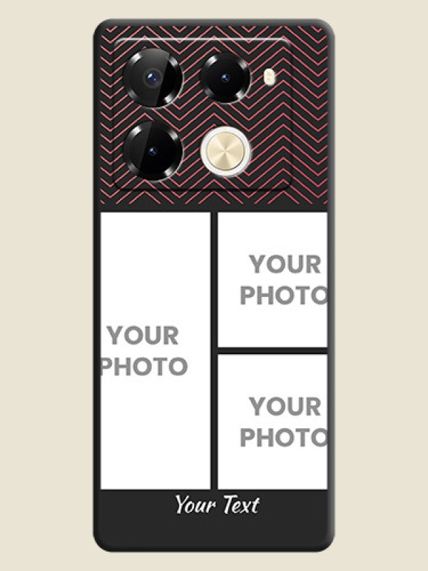 Custom Wave Pattern with 3 Image Holder On Space Black Custom Soft Matte Mobile Back Cover - Infinix Note 40 Pro 5G - alternate view