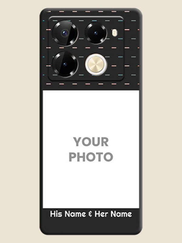 Custom Line Pattern Design with Text On Space Black Custom Soft Matte Mobile Back Cover - Infinix Note 40 Pro 5G - alternate view