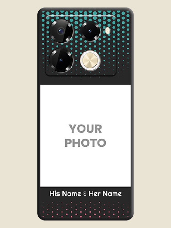 Custom Faded Dots with Grunge Photo Frame and Text On Space Black Custom Soft Matte Mobile Back Cover - Infinix Note 40 Pro 5G - alternate view