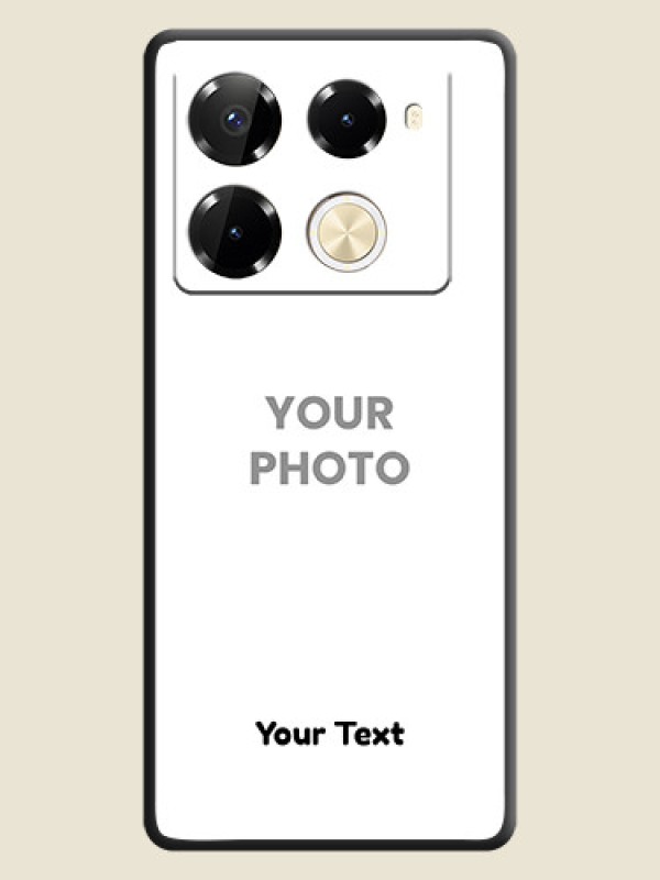 Custom Full Single Pic Upload With Text On Space Black Custom Soft Matte Mobile Back Cover - Infinix Note 40 Pro 5G - alternate view