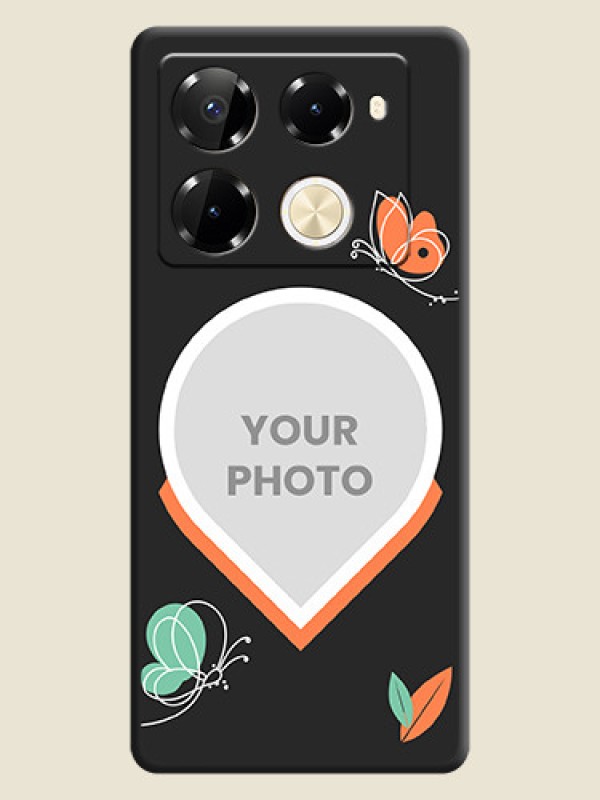 Custom Upload Pic With Simple Butterly Design On Space Black Custom Soft Matte Mobile Back Cover - Infinix Note 40 Pro 5G - alternate view