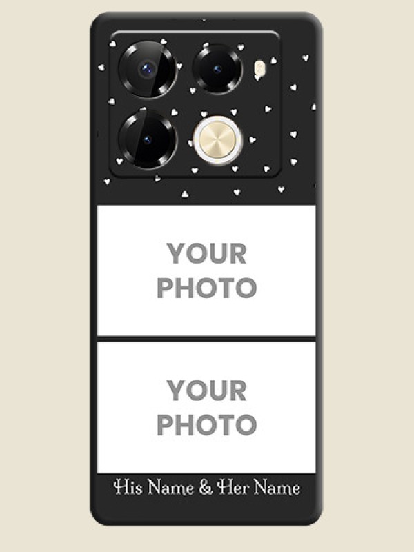 Custom Miniature Love Symbols with Name On Space Black Custom Soft Matte Mobile Back Cover - Infinix Note 40 Pro Plus 5G - alternate view