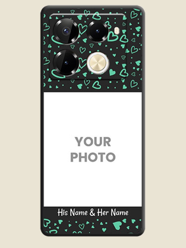 Custom Sea Green Indefinite Love Pattern on Photo On Space Black Custom Soft Matte Mobile Back Cover - Infinix Note 40 Pro Plus 5G - alternate view