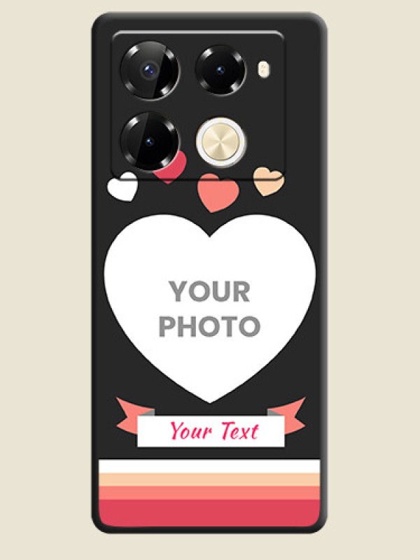Custom Love Shaped Photo with Colorful Stripes On Space Black Custom Soft Matte Mobile Back Cover - Infinix Note 40 Pro Plus 5G - alternate view