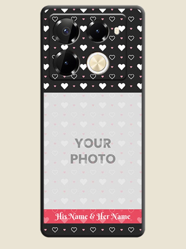 Custom White Color Love Symbols with Text Design on Photo On Space Black Custom Soft Matte Mobile Back Cover - Infinix Note 40 Pro Plus 5G - alternate view