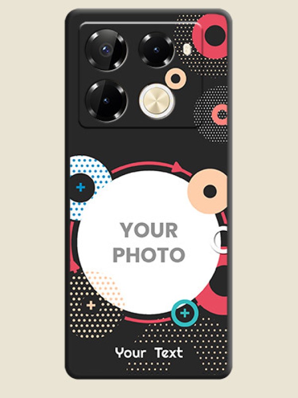 Custom Multicoloured Round Image On Space Black Custom Soft Matte Mobile Back Cover - Infinix Note 40 Pro Plus 5G - alternate view