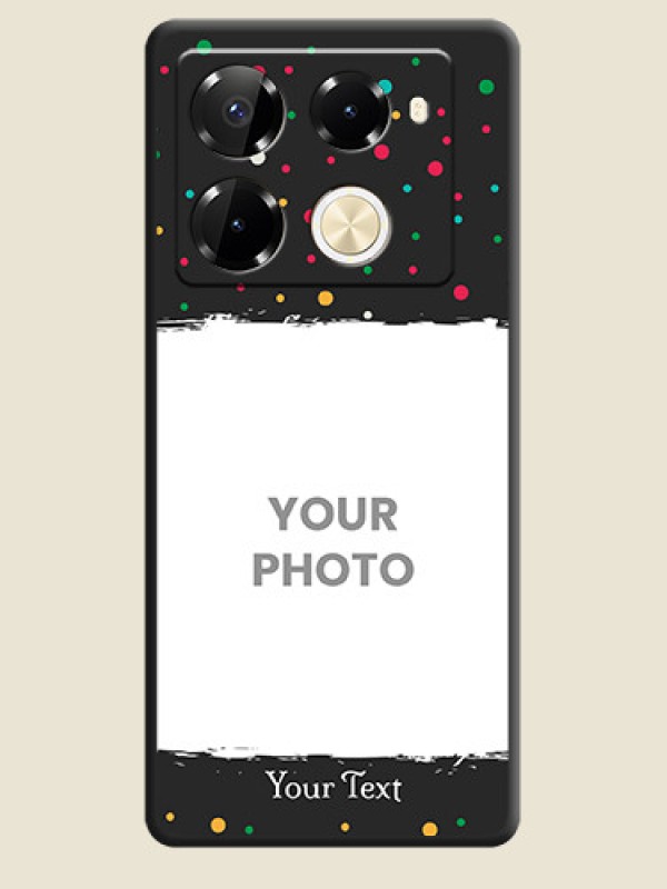 Custom Multicolor Dotted Pattern with Text On Space Black Custom Soft Matte Mobile Back Cover - Infinix Note 40 Pro Plus 5G - alternate view