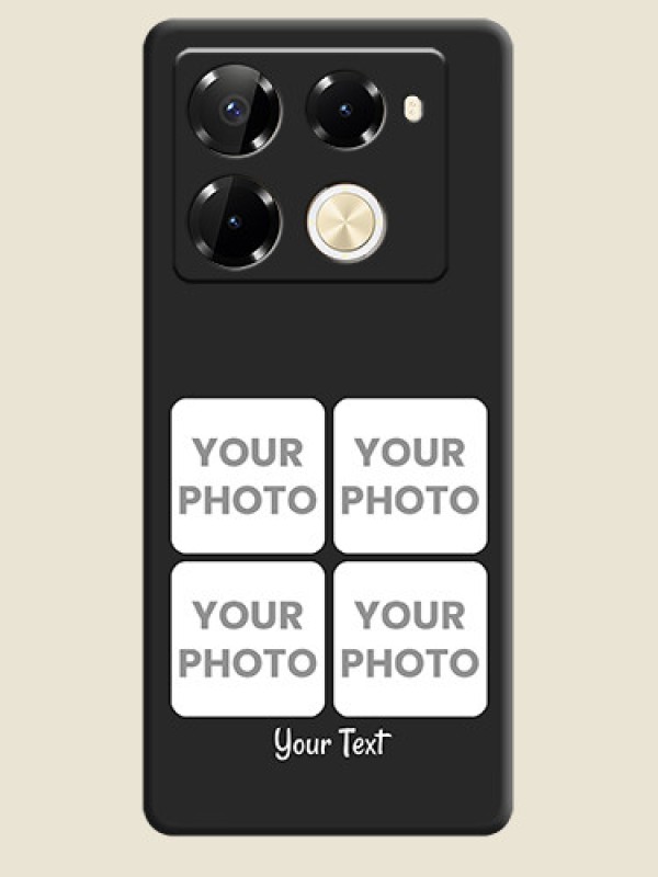 Custom Floral Art with 6 Image Holder on Photo On Space Black Custom Soft Matte Mobile Back Cover - Infinix Note 40 Pro Plus 5G - alternate view