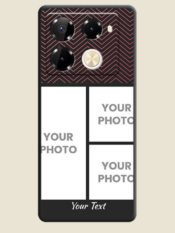 Custom Wave Pattern with 3 Image Holder On Space Black Custom Soft Matte Mobile Back Cover - Infinix Note 40 Pro Plus 5G - alternate view