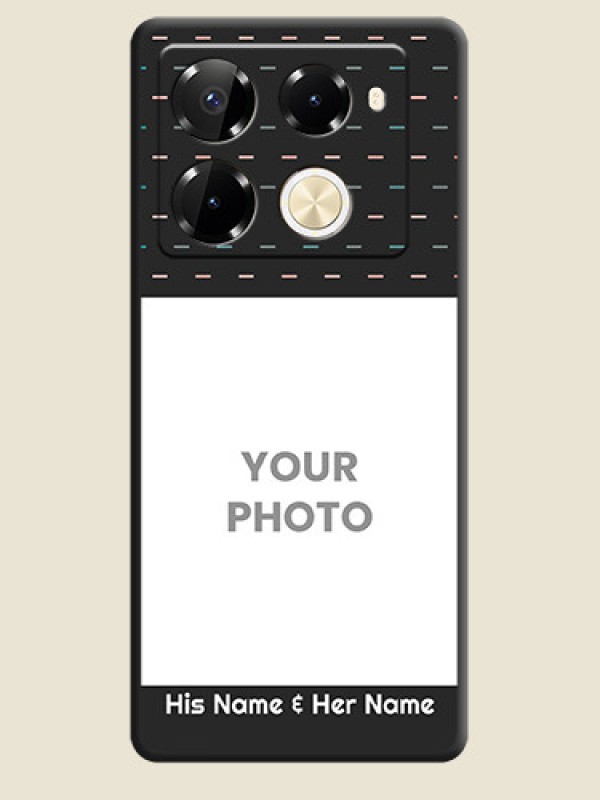 Custom Line Pattern Design with Text On Space Black Custom Soft Matte Mobile Back Cover - Infinix Note 40 Pro Plus 5G - alternate view