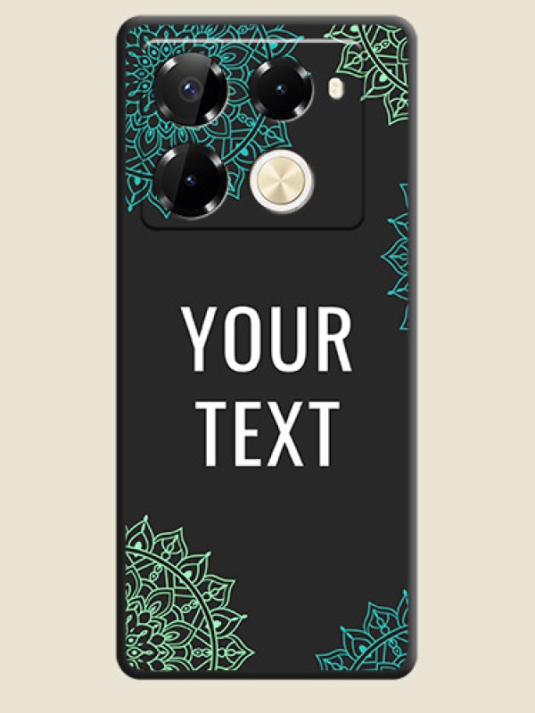 Custom Your Name with Floral Design On Space Black Custom Soft Matte Mobile Back Cover - Infinix Note 40 Pro Plus 5G - alternate view