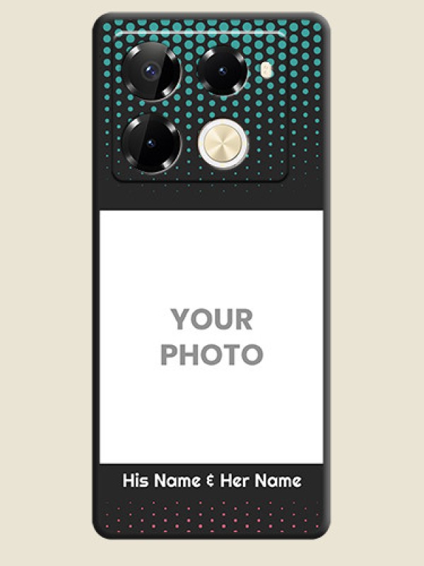 Custom Faded Dots with Grunge Photo Frame and Text On Space Black Custom Soft Matte Mobile Back Cover - Infinix Note 40 Pro Plus 5G - alternate view