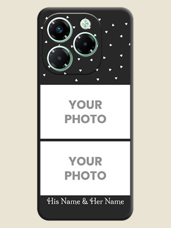 Custom Miniature Love Symbols with Name On Space Black Custom Soft Matte Mobile Back Cover - Infinix Note 40X 5G - alternate view