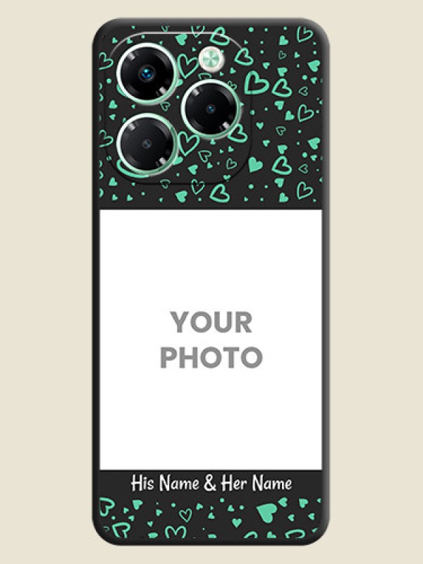 Custom Sea Green Indefinite Love Pattern on Photo On Space Black Custom Soft Matte Mobile Back Cover - Infinix Note 40X 5G - alternate view