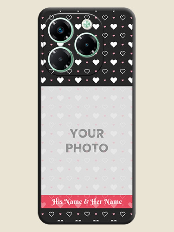 Custom White Color Love Symbols with Text Design on Photo On Space Black Custom Soft Matte Mobile Back Cover - Infinix Note 40X 5G - alternate view