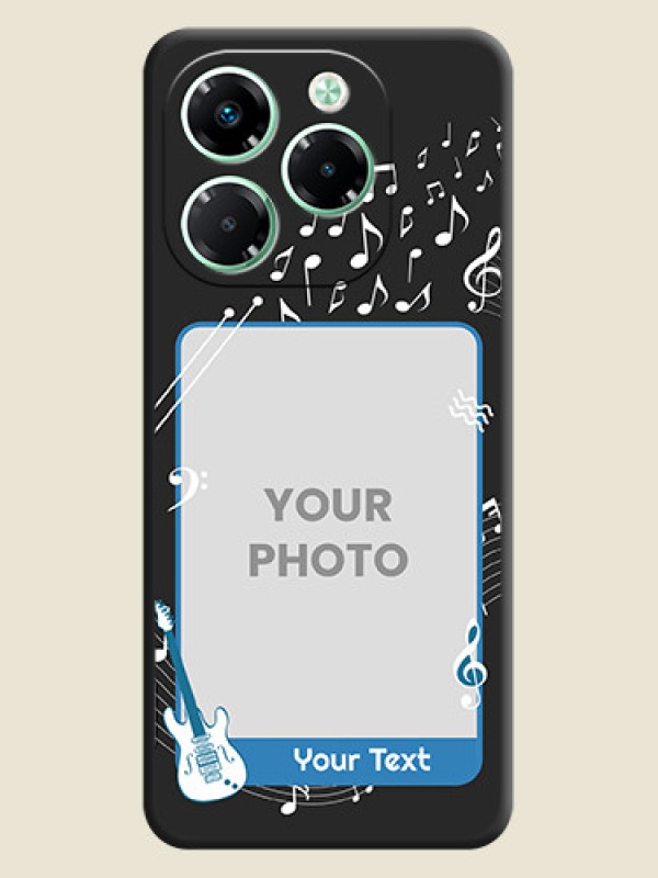 Custom Musical Theme Design with Text on Photo On Space Black Custom Soft Matte Mobile Back Cover - Infinix Note 40X 5G - alternate view