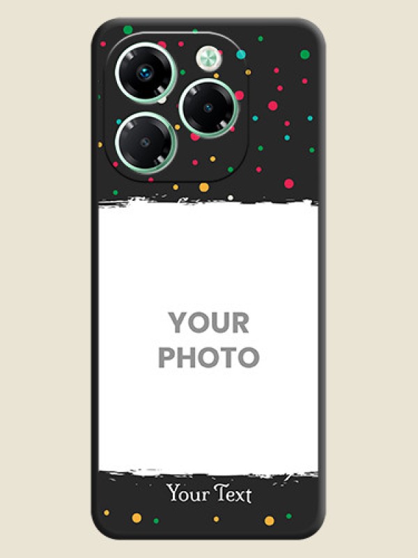 Custom Multicolor Dotted Pattern with Text On Space Black Custom Soft Matte Mobile Back Cover - Infinix Note 40X 5G - alternate view