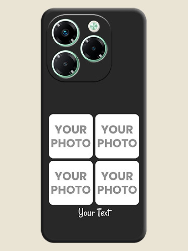 Custom Floral Art with 6 Image Holder on Photo On Space Black Custom Soft Matte Mobile Back Cover - Infinix Note 40X 5G - alternate view