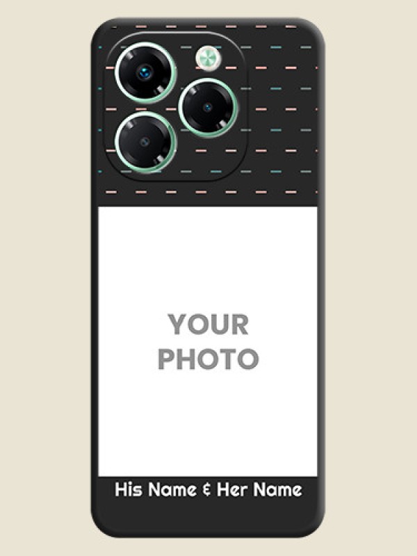 Custom Line Pattern Design with Text On Space Black Custom Soft Matte Mobile Back Cover - Infinix Note 40X 5G - alternate view