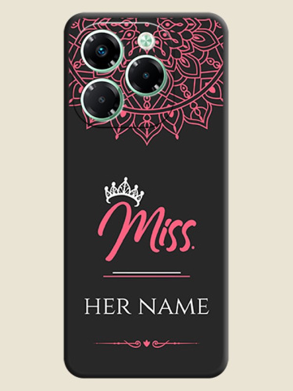 Custom Mrs Name with Floral Design On Space Black Custom Soft Matte Mobile Back Cover - Infinix Note 40X 5G - alternate view