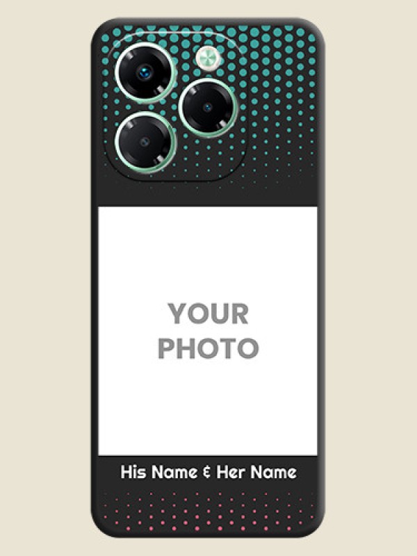 Custom Faded Dots with Grunge Photo Frame and Text On Space Black Custom Soft Matte Mobile Back Cover - Infinix Note 40X 5G - alternate view