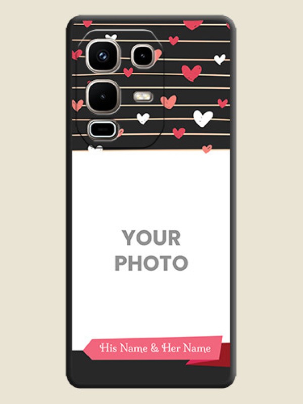 Custom Love Pattern with Name on Pink Ribbon on Photo On Space Black Custom Soft Matte Mobile Back Cover - Infinix Note 50s 5G - alternate view