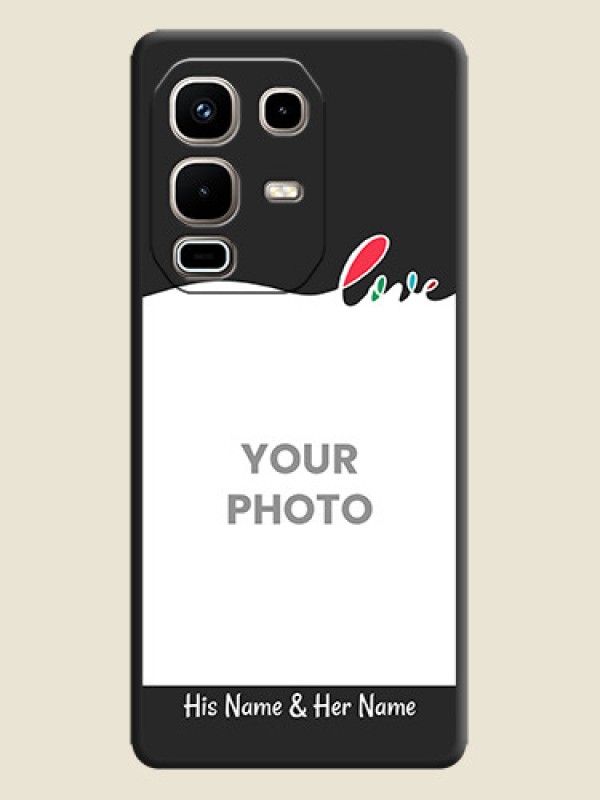 Custom Fall in Love Pattern with Picture on Photo On Space Black Custom Soft Matte Mobile Back Cover - Infinix Note 50s 5G - alternate view