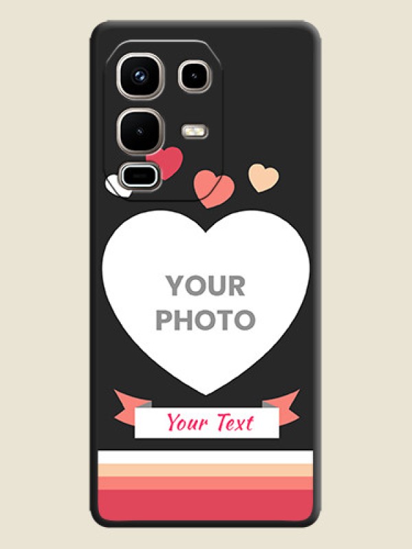 Custom Love Shaped Photo with Colorful Stripes On Space Black Custom Soft Matte Mobile Back Cover - Infinix Note 50s 5G - alternate view