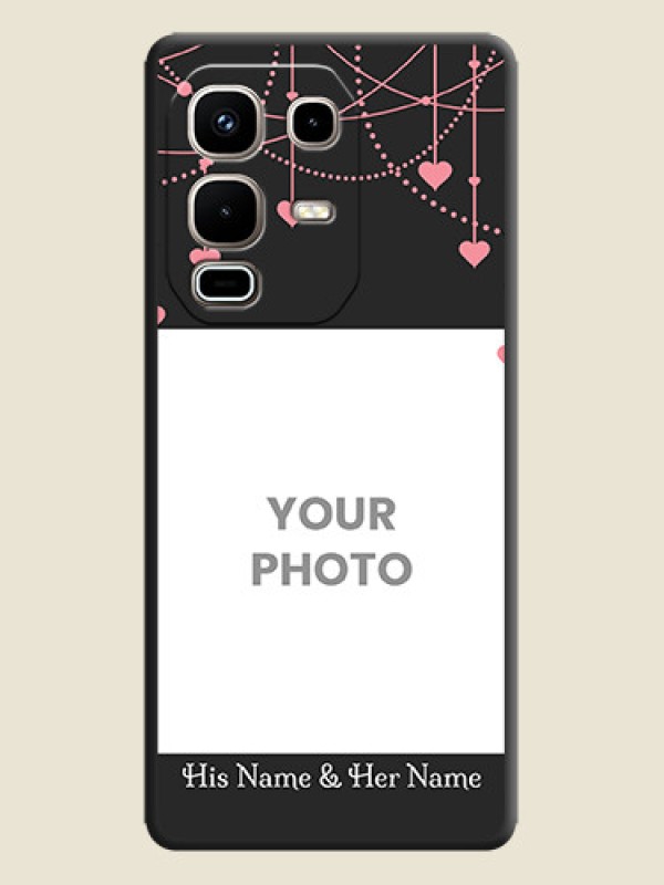 Custom Pink Love Hangings with Text On Space Black Custom Soft Matte Mobile Back Cover - Infinix Note 50s 5G - alternate view