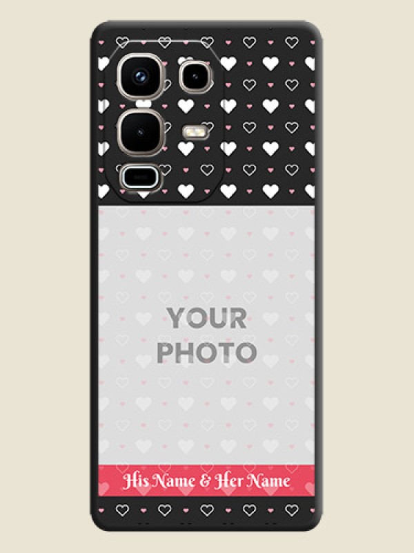 Custom White Color Love Symbols with Text Design on Photo On Space Black Custom Soft Matte Mobile Back Cover - Infinix Note 50s 5G - alternate view