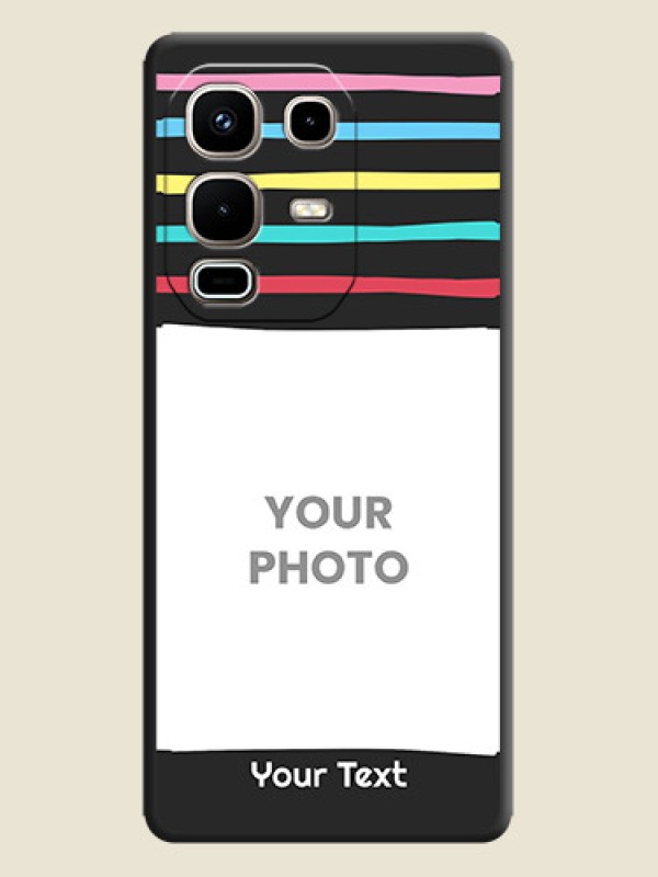 Custom Multicolor Lines with Image On Space Black Custom Soft Matte Mobile Back Cover - Infinix Note 50s 5G - alternate view