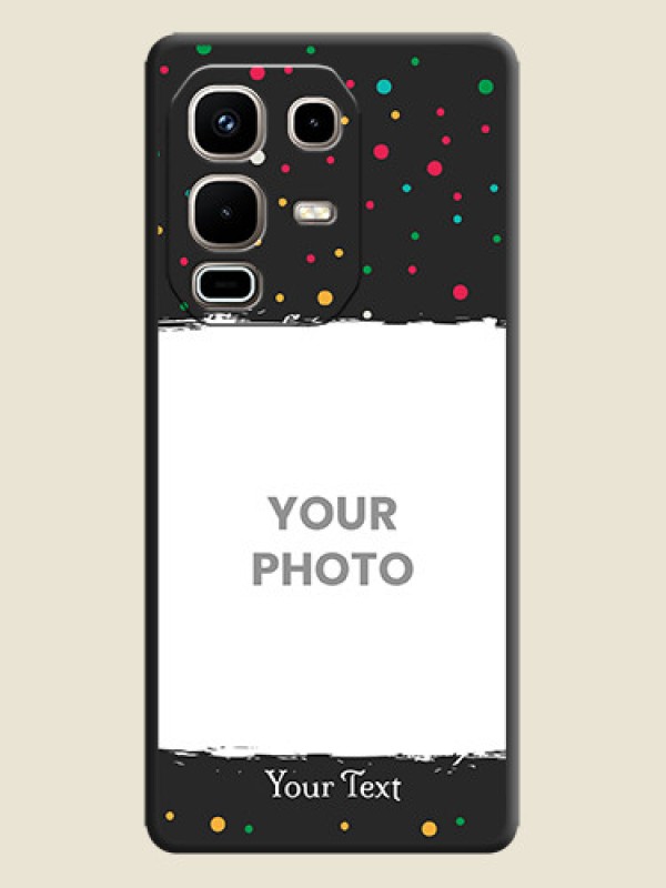 Custom Multicolor Dotted Pattern with Text On Space Black Custom Soft Matte Mobile Back Cover - Infinix Note 50s 5G - alternate view