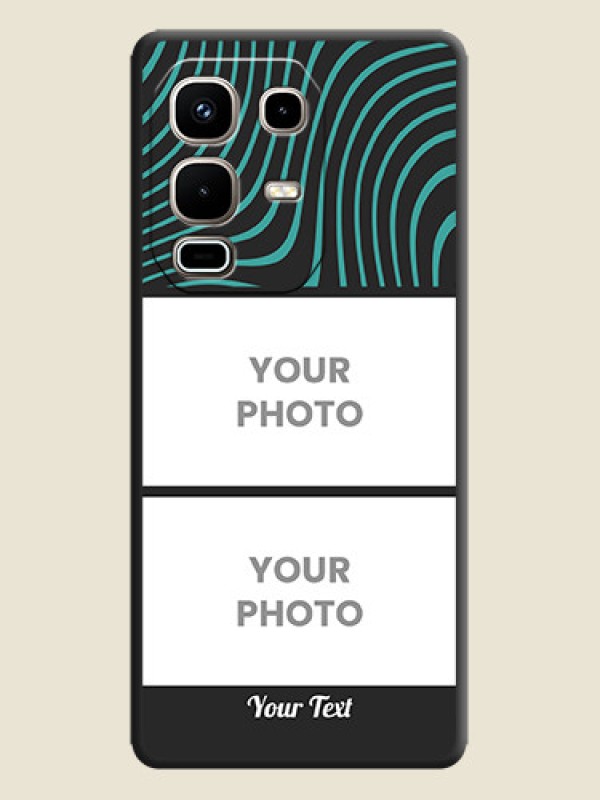 Custom Wave Pattern with 2 Image Holder On Space Black Custom Soft Matte Mobile Back Cover - Infinix Note 50s 5G - alternate view