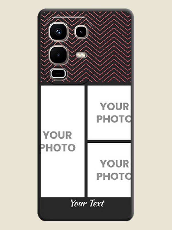 Custom Wave Pattern with 3 Image Holder On Space Black Custom Soft Matte Mobile Back Cover - Infinix Note 50s 5G - alternate view