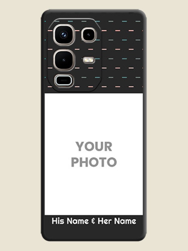 Custom Line Pattern Design with Text On Space Black Custom Soft Matte Mobile Back Cover - Infinix Note 50s 5G - alternate view