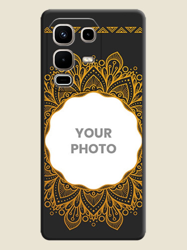 Custom Round Image with Floral Design On Space Black Custom Soft Matte Mobile Back Cover - Infinix Note 50s 5G - alternate view