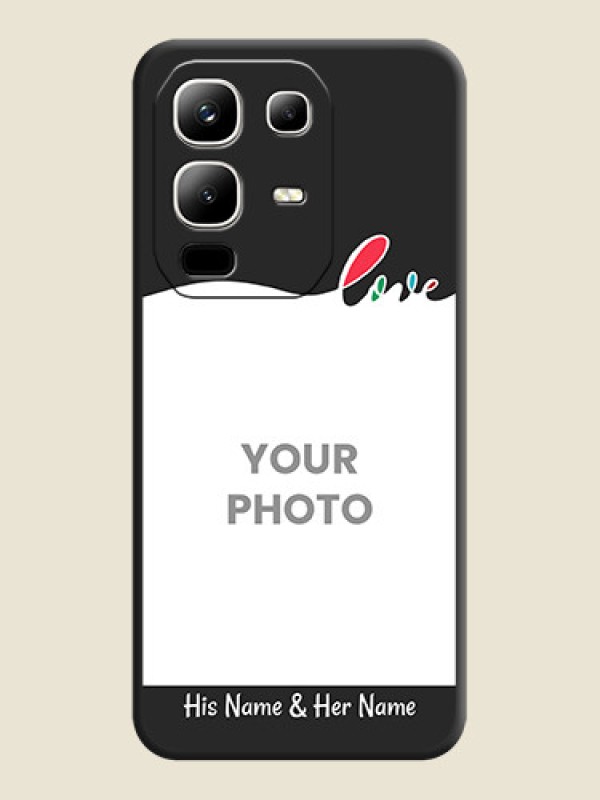 Custom Fall in Love Pattern with Picture on Photo On Space Black Custom Soft Matte Mobile Back Cover - Infinix Note 50x 5G - alternate view