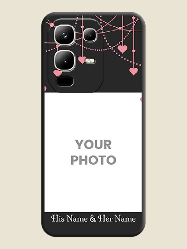 Custom Pink Love Hangings with Text On Space Black Custom Soft Matte Mobile Back Cover - Infinix Note 50x 5G - alternate view